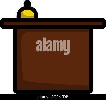 Hotel Reception Desk Icon Stock Vector