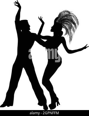 Mambo dancers silhouettes Stock Vector