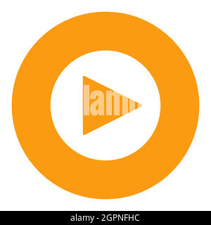 Play button vector flat white glyph icon Stock Vector