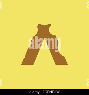 AB or BA minimal creative logo with negative space effect Stock Vector