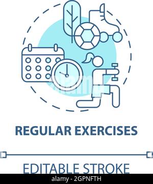 Regular exercises concept icon Stock Vector
