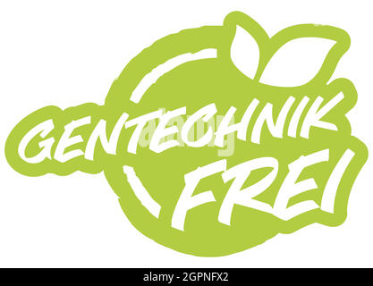 modern green stamp GMO free (german) Stock Vector