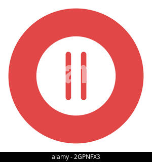 Pause button vector flat white glyph icon Stock Vector