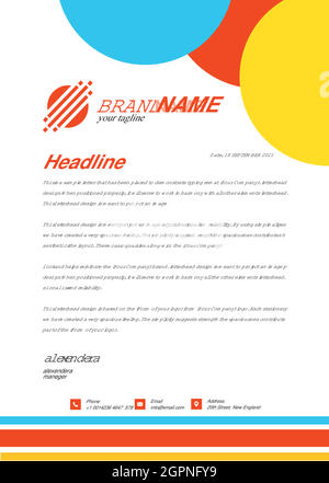 business letterhead template free vector Stock Vector