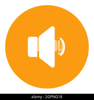 Minimum volume sound music vector flat white glyph icon Stock Vector