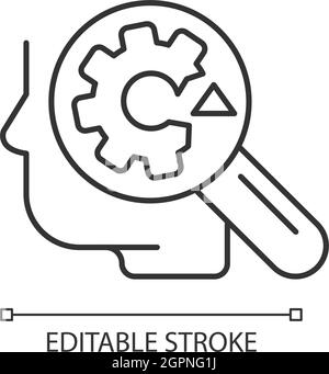 Recognizing weaknesses linear icon Stock Vector