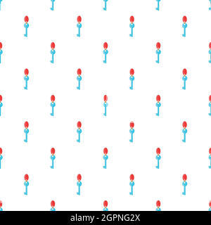 Hotel key pattern, cartoon style Stock Vector