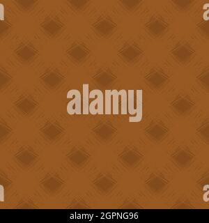 Diagonal scrim linen weave texture vector pattern. Seamless monochrome ochre woven yarn effect backdrop with scribbled strands of overlapping slanted Stock Vector