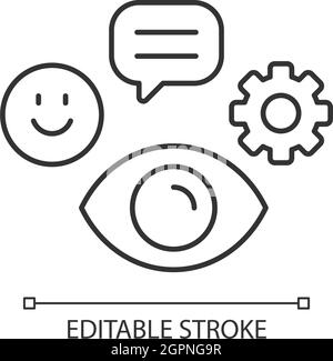 Observation skills linear icon Stock Vector