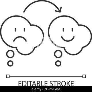 Changing opinion linear icon Stock Vector
