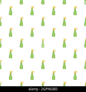 Green household spray bottle pattern cartoon style Stock Vector