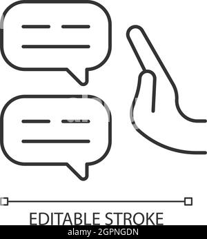 Sceptical view linear icon Stock Vector