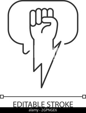 Using strong arguments linear icon Stock Vector