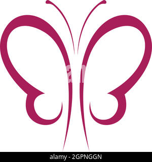 Butterfly icon logo design concept template illustration Stock Vector
