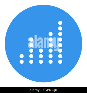 Equalizer, frequency with dots vector white glyph icon Stock Vector