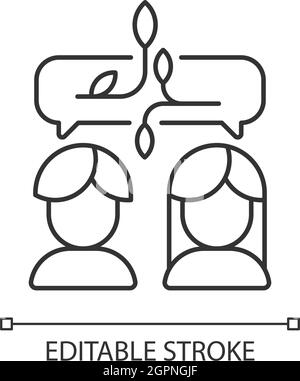 Nonviolent communication linear icon Stock Vector