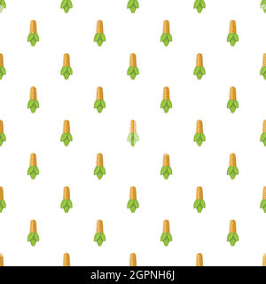 Corncob pattern, cartoon style Stock Vector