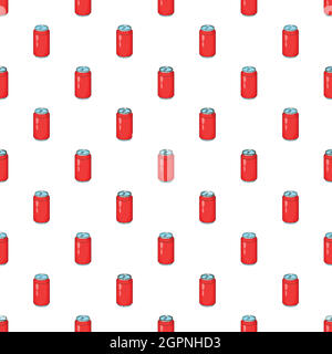 Red aluminum can pattern, cartoon style Stock Vector