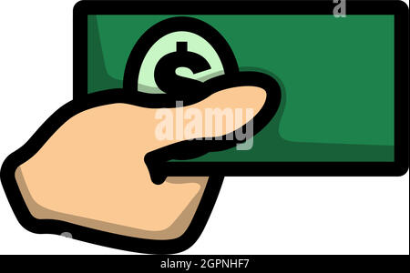 Hand Holding Money Icon Stock Vector