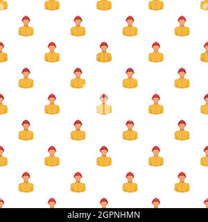 Fireman pattern, cartoon style Stock Vector