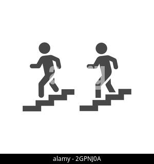 Man going down stairs vector icon Stock Vector