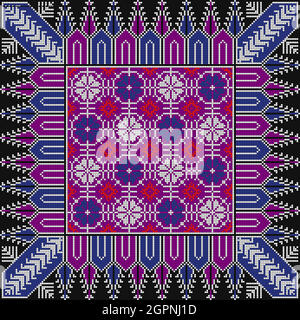 Traditional Palestinian Embroidery Pattern 10 Stock Vector