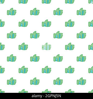 Green paintball glove pattern, cartoon style Stock Vector