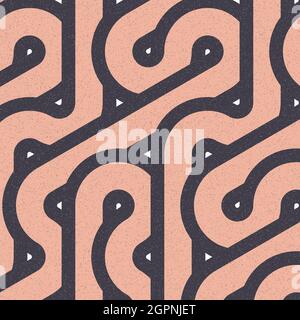 Computer-generated Hexagon Tile Connection art background design illustration Stock Vector