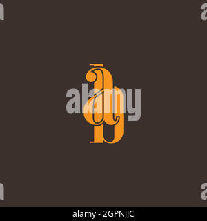 AB or BA minimal creative logo with negative space effect Stock Vector