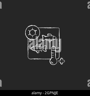 Heat treatment chalk white icon on dark background Stock Vector