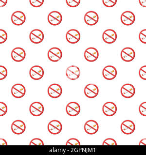 No smoking sign pattern, cartoon style Stock Vector