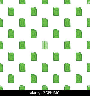 Green fuel canister pattern, cartoon style Stock Vector