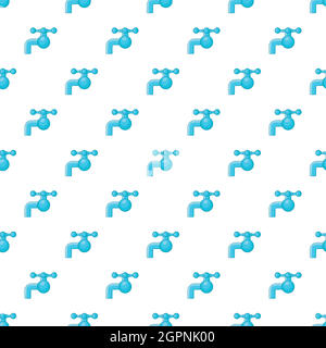 Water tap with knob pattern, cartoon style Stock Vector
