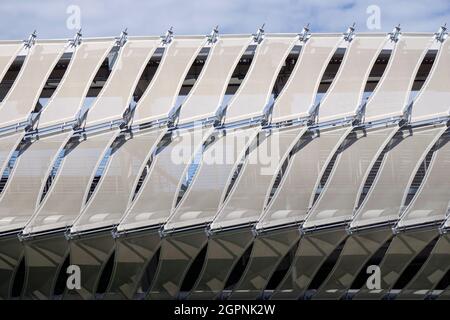 Grandstand Stadium at the USTA Billie jean King National Tennis Center in Flushing Meadows Corona Park in Queens, NYC. Stock Photo