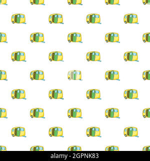 Yellow trailer pattern, cartoon style Stock Vector