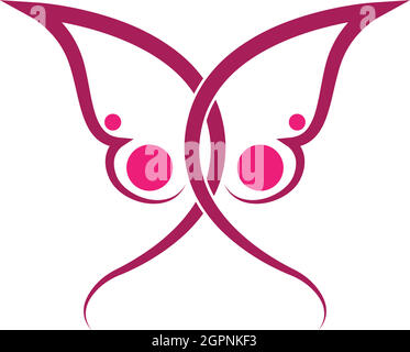 Butterfly icon logo design concept template illustration Stock Vector