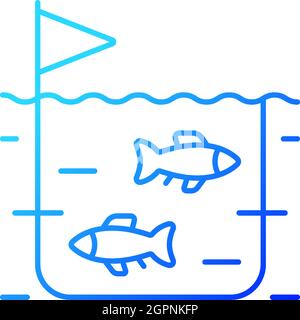 Fish farming gradient linear vector icon Stock Vector