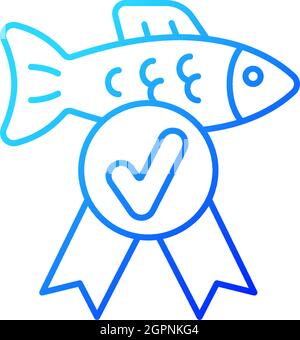 Fish quality control gradient linear vector icon Stock Vector