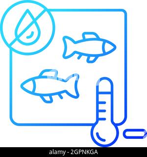 Freeze drying fish gradient linear vector icon Stock Vector