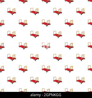Baggage cart pattern, cartoon style Stock Vector