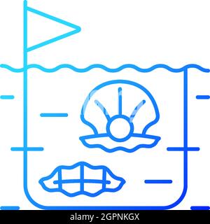 Pearl farming gradient linear vector icon Stock Vector