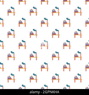 Oil platform pattern, cartoon style Stock Vector