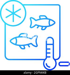 Fish storing gradient linear vector icon Stock Vector