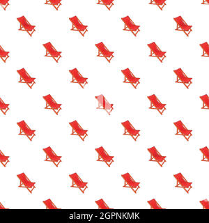 Red chaise lounge pattern, cartoon style Stock Vector