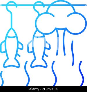 Smoking fish gradient linear vector icon Stock Vector