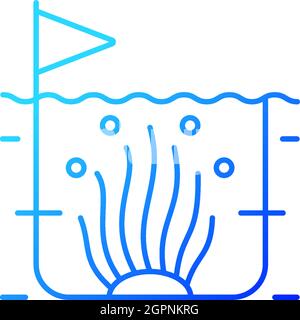 Algaculture gradient linear vector icon Stock Vector