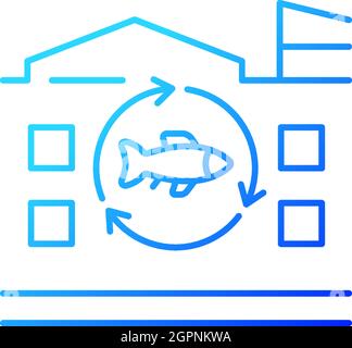 Fish processing plant gradient linear vector icon Stock Vector