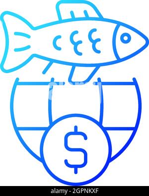International fisheries trade permit gradient linear vector icon Stock Vector