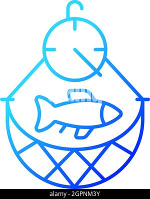Overfishing gradient linear vector icon Stock Vector