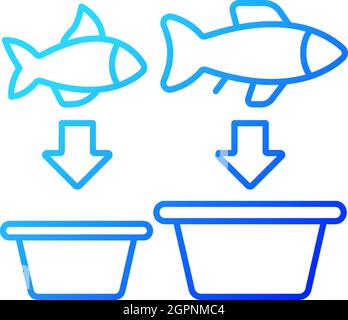 Fish sorting gradient linear vector icon Stock Vector